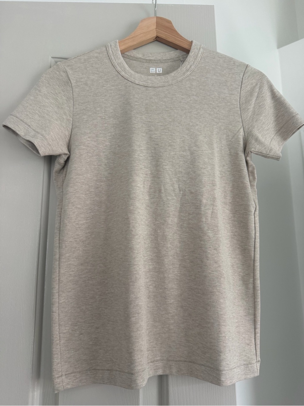 Uniqlo Short-Sleeve Crewneck Tee - Light Heather Beige